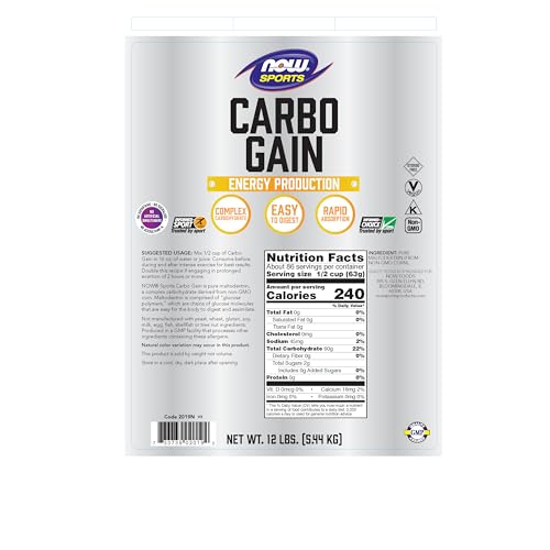Buy now NOW Foods Sports Nutrition, Carbo Gain Powder (Maltodextrin), Rapid Absorption, Energy Production, 12-Pound at indiglob india