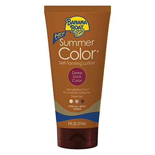 Buy now Banana Boat, Summer Color Self-Tanning Lotion, Deep Dark Color for All Skin Tones, 6 oz at indiglob india