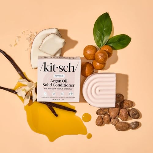 Buy now Kitsch Argan Oil Conditioner Bar â€“ Repairing Hair Conditioner for Damaged Hair, Anti-Frizz â€“ Strengthening, Moisturizing Hair Care â€“ Paraben, Silicone & Sulfate-Free â€“ Made in USA - 2.7 oz | Repairing, for Women and Men, Made in USA at indiglob india