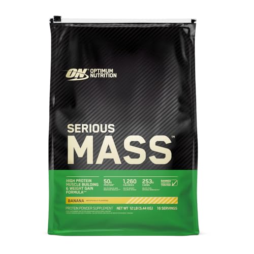 Buy now Optimum Nutrition Serious Mass, Weight Gainer Protein Powder, Mass Gainer, Vitamin C and Zinc for Immune Support, Creatine, Banana, 12 Pound (Packaging May Vary) at indiglob india