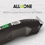 Buy now Remington All-in-One Grooming Kit, Lithium Powered, 8 Piece Set with Trimmer, Men's Shaver, Clippers, Beard and Stubble Combs, PG6025, Black at indiglob india