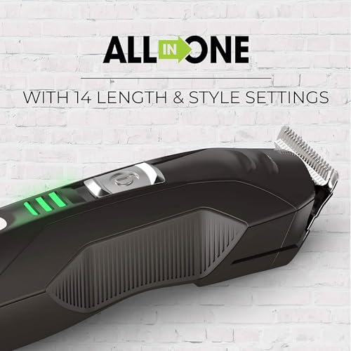 Buy now Remington All-in-One Grooming Kit, Lithium Powered, 8 Piece Set with Trimmer, Men's Shaver, Clippers, Beard and Stubble Combs, PG6025, Black at indiglob india