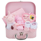 Buy now Baby Box Shop Baby Girl Gift Set - Pink Keepsake Box with 7 Essentials for Newborn Girl at indiglob india