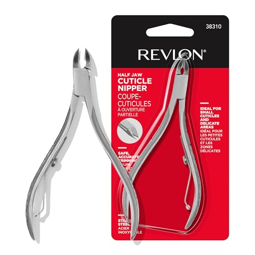 Buy now Revlon Half Jaw Cuticle Nipper, Manicure Tool for Nail Care, Hangnail Clipper, For More Precise Trims, Non-Slip Grip, Stainless Steel, 1 Count at indiglob india