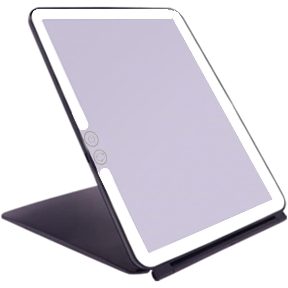 Buy now deweisn Folding Lighted Makeup Mirror with 72 LEDs 3 Colors Light Modes USB Rechargable 1800mA Batteries Portable Ultra Thin Compact Vanity Mirror Dimmable Travel Mirror Black at indiglob india