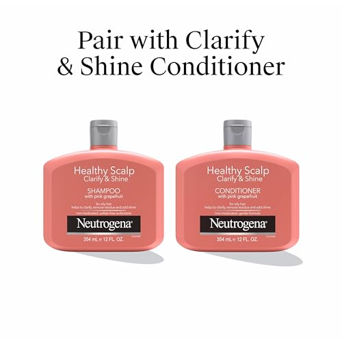 Buy now Neutrogena Exfoliating Healthy Scalp Clarifying Shampoo for Oily Hair & Scalp, Pink Grapefruit pH-Balanced Anti-Residue Formula Adds Shine, Sulfate, Paraben & Phthalate-Free, Color-Safe, 12 Fl Oz at indiglob india