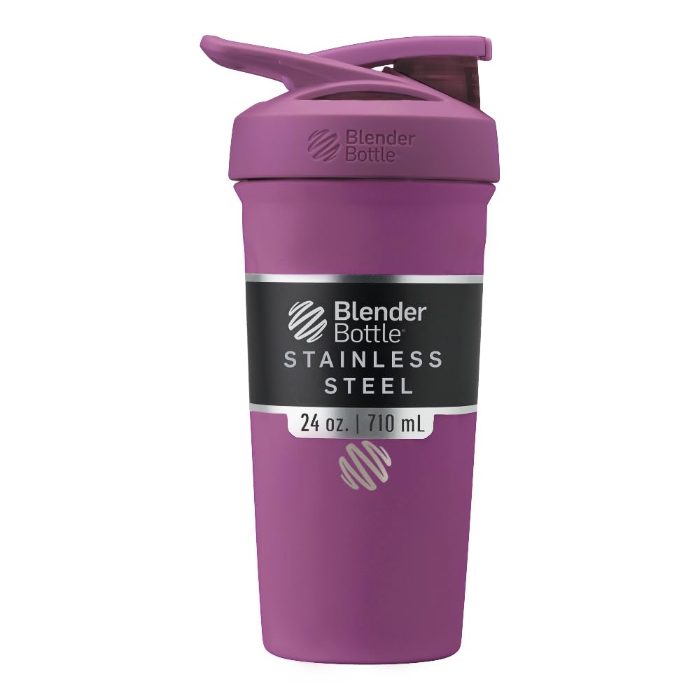 Buy now BlenderBottle Strada Shaker Cup Insulated Stainless Steel Water Bottle with Wire Whisk, 24-Ounce, Black at indiglob india