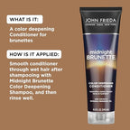 Buy now John Frieda Midnight Brunette Conditioner, Color Deepening Conditioner to Enhance and Refresh Brunette Tones, Infused with Cocoa and Primrose Oil to Nourish and Enhance Brunette Tones, 8.3 Oz at indiglob india