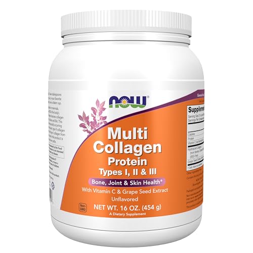 Buy now Now Foods Supplements, Multi Collagen Protein Types I, II & III Powder, Bone, Joint, and Skin Health, 16 oz (454 g) at indiglob india