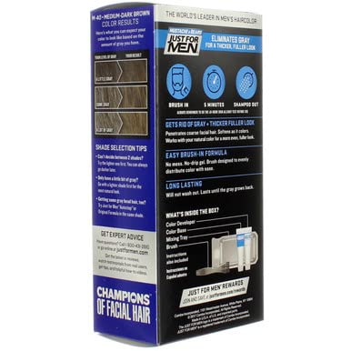 Buy now JUST FOR MEN Brush-In Color Gel, Medium-Dark Brown M-40 1 ea (Pack of 2) at indiglob india