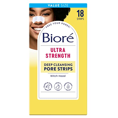 Buy now BiorÃ© Witch Hazel Ultra Strength Blackhead Remover Pore Strips, Clears Pores up to 2x More than Original Pore Strips, features C-Bond Technology, Oil-Free, Non-Comedogenic Use, 18 Count at indiglob india
