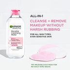 Buy now Garnier Micellar Cleansing Water, For All Skin Types, 13.5 fl oz + Micellar Cleansing Water, For Waterproof Makeup, 3.4 fl oz at indiglob india