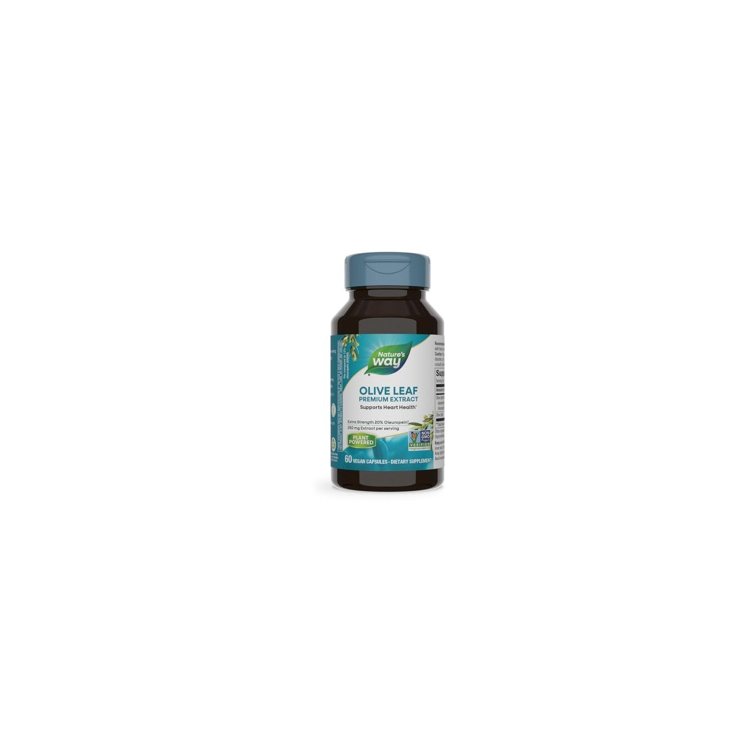 Buy now Nature's Way Olive Leaf, Premium Extract, Supports Heart Health*, 20% Oleuropein, 250 mg per serving, Non-GMO Project Verified, 60 Vegan Capsules (Packaging May Vary) at indiglob india