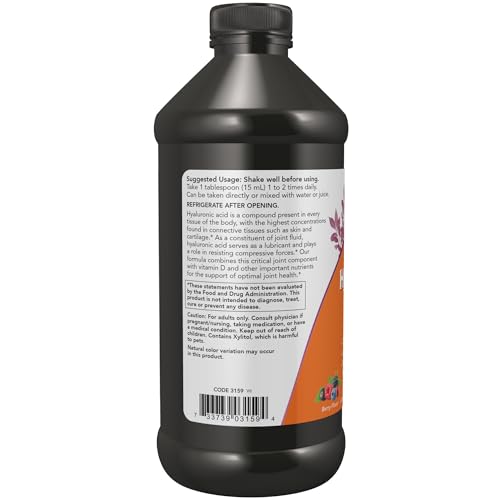 Buy now NOW Foods Supplements, Liquid Hyaluronic Acid, Delicious Berry Flavor, 100 mg Per Serving, 16-Ounce at indiglob india