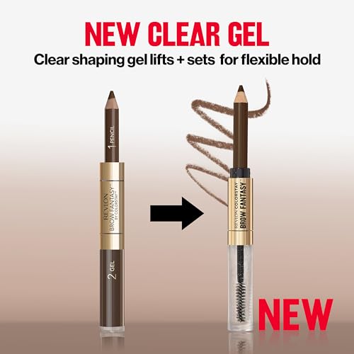 Buy now Revlon ColorStay Brow Fantasy, All In One Eyebrow Powder Pencil with Shaping Clear Gel, Gel Infused with Panthenol, Smudge-proof, 16HR Visibly Full Brows, 004 Dark Brown at indiglob india