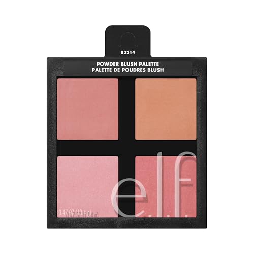 Buy now e.l.f. Cosmetics Powder Blush Palette, Four Blush Shades for Beautiful, Long-Lasting Pigment, Light at indiglob india