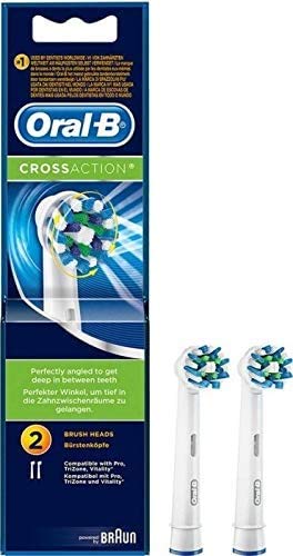 Buy now Oral-B Cross Action Electric Toothbrush Replacement Brush Heads Refill, 2 Count at indiglob india
