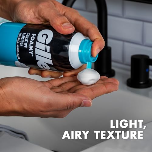 Buy now Gillette Foamy Sensitive Shave Foam for Men, Protection Against Shaving Irritation, Quick and Smooth Shave, sensitive skin, shaving cream, 14.9oz at indiglob india