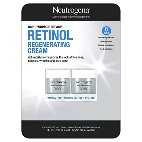 Buy now Neutrogena Rapid Wrinkle Repair Retinol Face Moisturizer, Daily Anti-Aging Cream with & Hyaluronic Acid to Fight Fine Lines, Wrinkles, Dark Spots, 1.7 oz (pack of 2) 3.4 Ounce at indiglob india