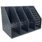 Buy now Sutekus Collapsible File Holder Desk Organizer File Folder Holder Organizer for Desk Office Home Organization, 4 Compartments (Black) at indiglob india