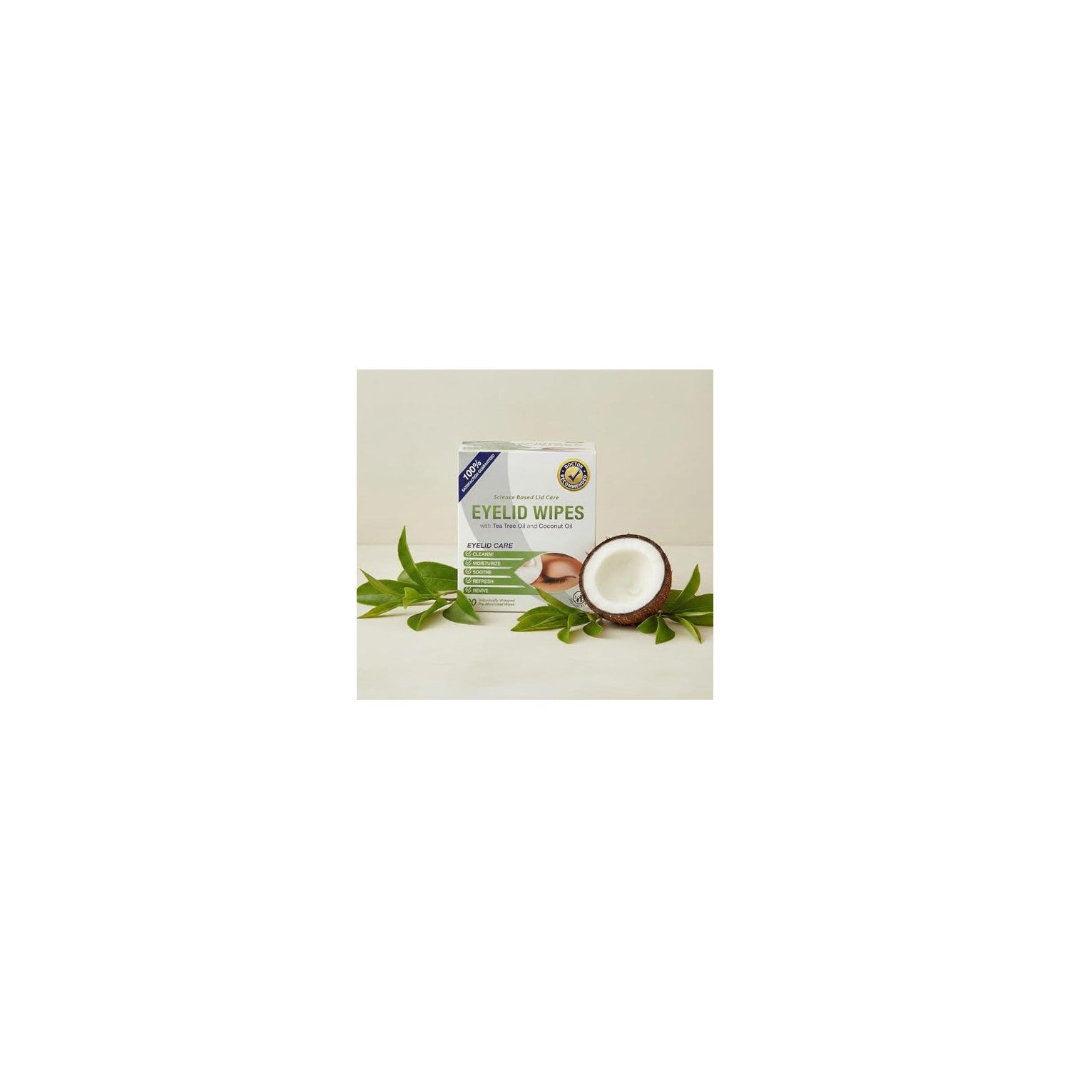 Buy now Lunovus Premium Eyelid Wipes With Tea Tree and Coconut Oil - Cleansing Wipes for People Itchy Eyes - Individually Wrapped - Box Of 30 Natural Eye Wipes at indiglob india