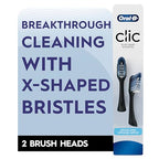 Buy now Oral-B Clic Toothbrush replacement heads, 2 count toothbrushes, black refill brush heads at indiglob india