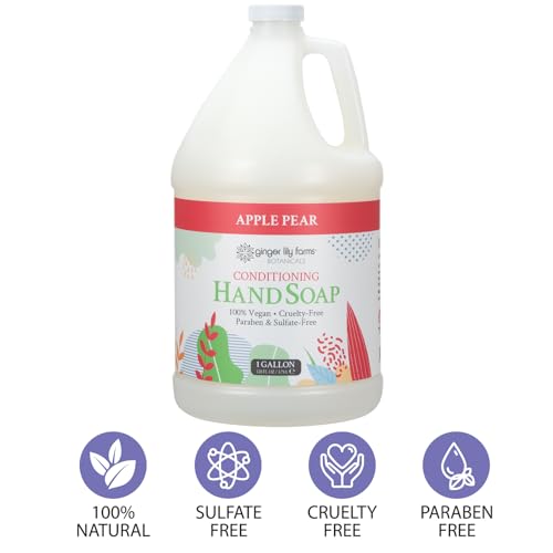 Buy now Ginger Lily Farms Botanicals All-Purpose Liquid Hand Soap Refill, 100% Vegan & Cruelty-Free, Apple Pear Scent, 1 Gallon (128 fl. oz.) at indiglob india