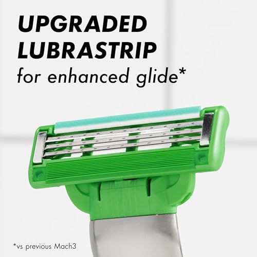 Buy now Gillette Mach3 Sensitive Razors for Men, 1 Handle, 5 Blade Refills, Designed for Sensitive Skin at indiglob india