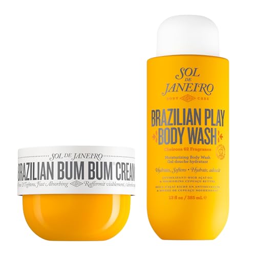 Buy now SOL DE JANEIRO Brazilian Bum Bum Cream and Brazilian Play Moisturizing Shower Cream Gel Body Wash Full Size Bundle, Amazon Exclusive at indiglob india