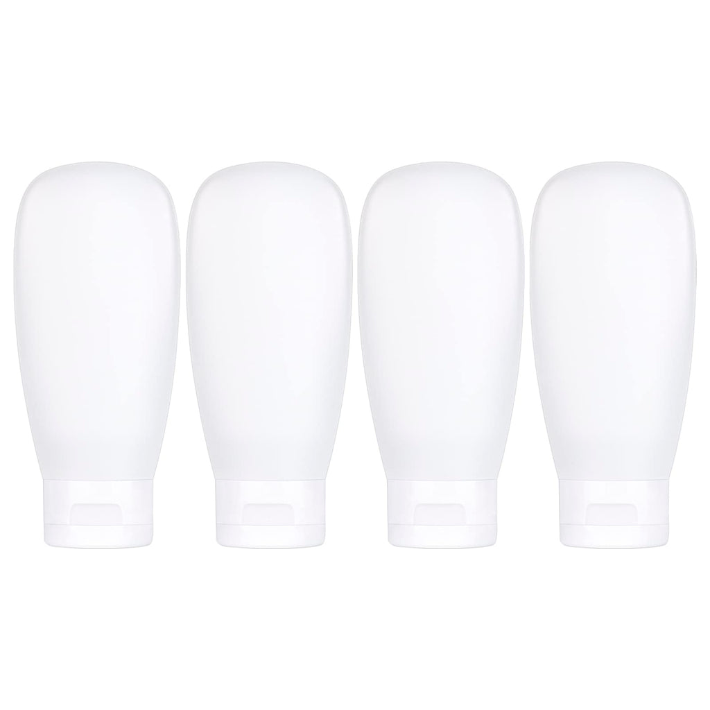 TSA Approved Travel Bottles Set for Toiletries Travel Size Containers Kit 4 Pack Portable Leak Proof Refillable Squeeze Cosmetic Airplane Essential Shampoo Hair Conditioner Body Lotion Bath Shower Gel