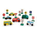 Buy now Melissa & Doug Wooden Vehicles and Traffic Signs with 6 Cars and 9 Signs at indiglob india