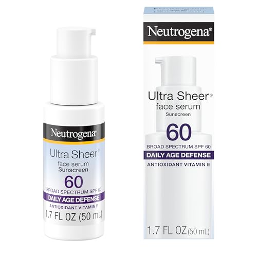 Buy now Neutrogena Ultra Sheer Face Sunscreen with Vitamin E & SPF 60, Sunscreen for Face with Broad Spectrum UVA/UVB Protection, Fragrance-Free, Oxybenzone-Free, Water-Resistant (80 minutes), 1.7 Fl Oz at indiglob india