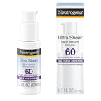 Buy now Neutrogena Ultra Sheer Face Sunscreen with Vitamin E & SPF 60, Sunscreen for Face with Broad Spectrum UVA/UVB Protection, Fragrance-Free, Oxybenzone-Free, Water-Resistant (80 minutes), 1.7 Fl Oz at indiglob india