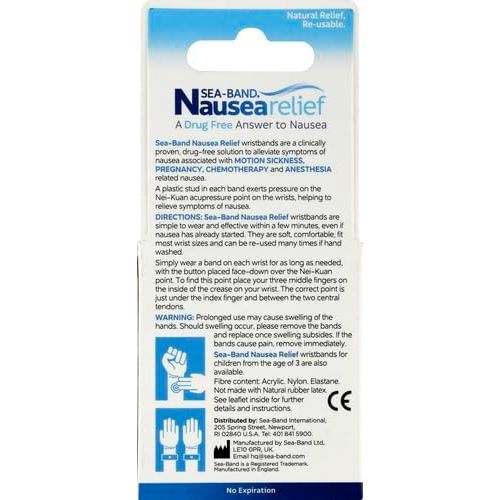 Buy now Sea-Band Anti-Nausea Acupressure Wristband for Motion & Morning Sickness, 1 Pair, Gray at indiglob india