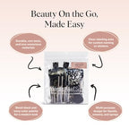Buy now Kitsch 11 PCS Travel Bottles for Toiletries â€“ Travel Essentials Kit for Shampoo, Conditioner, Lotion & More - TSA Approved Travel Bottles, Leak-Proof Refillable Travel Size Containers - Black & Ivory at indiglob india