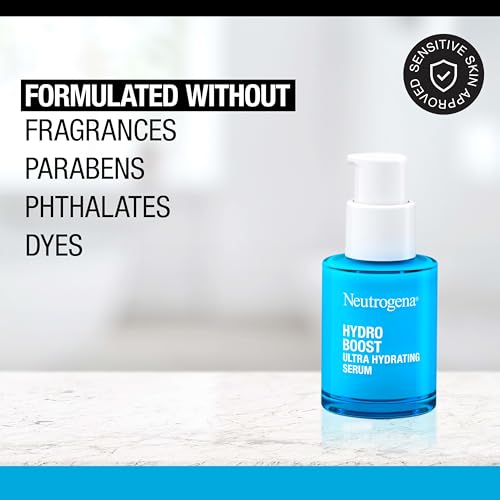 Buy now Neutrogena Hydro Boost Ultra Hydrating Serum with Hyaluronic Acid, Fragrance-Free Face Serum for Weightless Hydration and Softer, Glowing Skin, Non-Comedogenic, 1 fl. oz at indiglob india