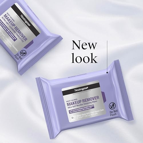 Buy now Neutrogena Makeup Remover Night Calming Cleansing Towelettes, Disposable Nighttime Face Wipes to Remove Dirt, Oil & Makeup, 25 ct at indiglob india