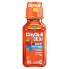Buy now VICKS Kids DayQuil & NyQuil Berry Cold & Cough Medicine Co-Pack, Daytime & Nighttime Relief of Multiple Symptoms, Great-Tasting Berry Flavor, Free of Alcohol & Acetaminophen, for Ages 6+, 2x8oz at indiglob india