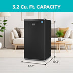 Buy now BLACK+DECKER 3.2 Cu. Ft. Compact Refrigerator, ENERGY STAR Certified Small Refrigerator, Single Door Mini Fridge with Chiller Compartment, Personal Fridge for Home or Dorm Room, BCRK32B, Black at indiglob india