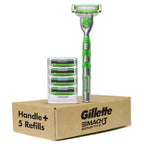 Buy now Gillette Mach3 Sensitive Razors for Men, 1 Handle, 5 Blade Refills, Designed for Sensitive Skin at indiglob india