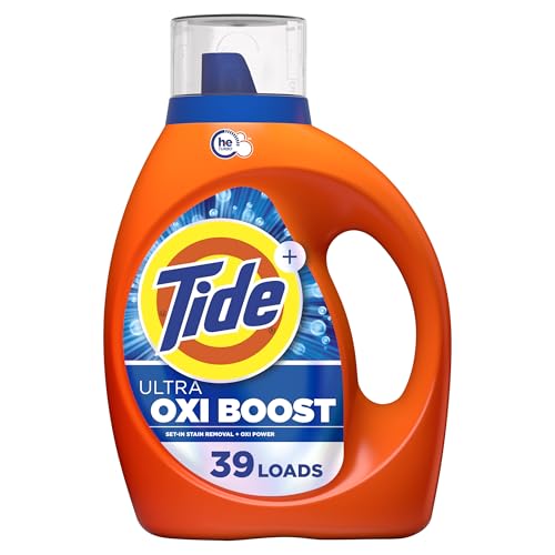 Buy now Tide Ultra Oxi Boost Liquid Laundry Detergent, 117 fl oz, 83 Loads, Advanced Stain Remover, Laundry Detergent Liquid with Extra Oxi Power at indiglob india