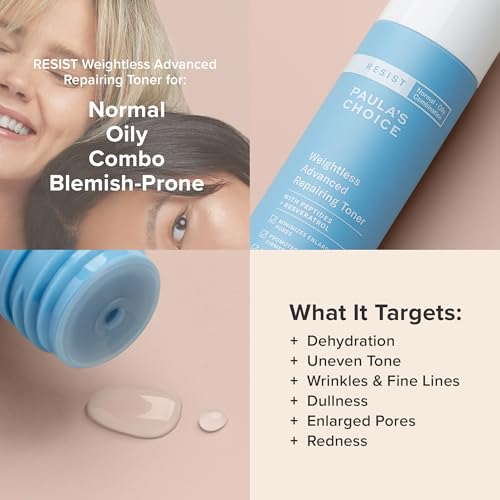 Buy now Paula's Choice Resist Weightless Advanced Repairing Face Toner, Facial Toner with Niacinamide & Hyaluronic Acid, Improves Skin & Boosts Hydration, Normal, Combination, Oily Skin, Fragrance Free, 4oz at indiglob india