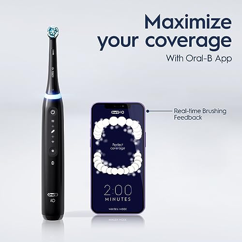 Buy now Oral-B iO Series 5 Rechargeable Electric Toothbrush with Visible Pressure Sensor to Protect Gums, 2 Minute Timer, 5 Cleaning Settings, 1 Replacement Toothbrush Heads, and Travel Case, Black at indiglob india