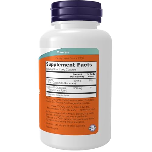 Buy now NOW Foods Supplements, Calcium D-Glucarate 500 mg, Detoxification Support*, 90 Veg Capsules at indiglob india