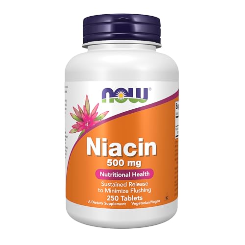 Buy now NOW Foods Supplements, Niacin (Vitamin B-3) 500 mg, Sustained Release, Nutritional Health, 250 Tablets at indiglob india