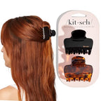 Buy now Kitsch Medium Claw Clips for Women - Strong Hold & Stylish Glossy Puffy Design Hair Accessories | Half-Up or Full Updos | Ideal Gifts for Women - 2pc Set, Black & Tort at indiglob india