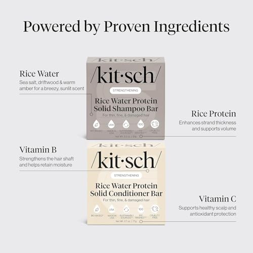 Buy now Kitsch Rice Water Shampoo & Conditioner Set â€“ Solid Shampoo & Conditioner Bar with Protein for Hair Growth, Strengthening Hair & Damage Repair â€“ Paraben, Sulfate & Silicone Free â€“ 2 Pack at indiglob india