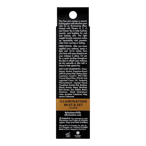 Buy now e.l.f. Lumious Mist & Set, Setting Spray To Give Makeup A Lasting, Radiant Finish, Infused With Vitamins A, C & E, Small, 2 Fl Oz at indiglob india