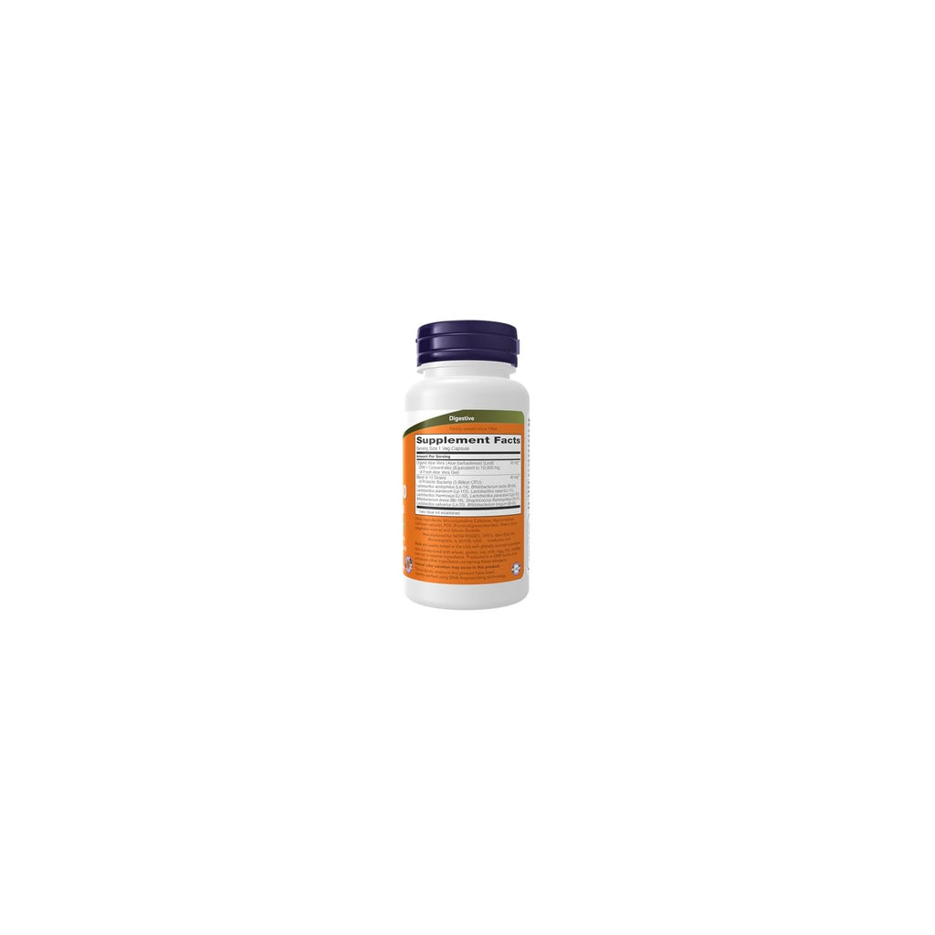 Buy now NOW Foods Supplements, Aloe 10,000 & Probiotics with 10-Strain (5 Billion) Probiotic Blend, 60 Veg Capsules at indiglob india