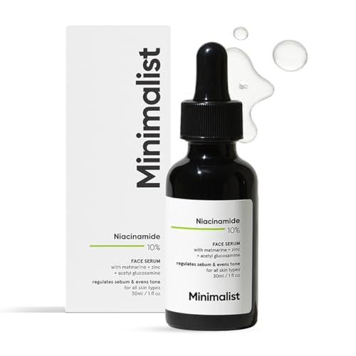 Buy now Minimalist Niacinamide 10% Face Serum for Acne Control & Oil Balancing with Zinc | Pore Minimizer for Face | Clears Acne Marks & Blemishes for Even Skin Tone | For Women & Men | 1 Fl Oz / 30 ml at indiglob india